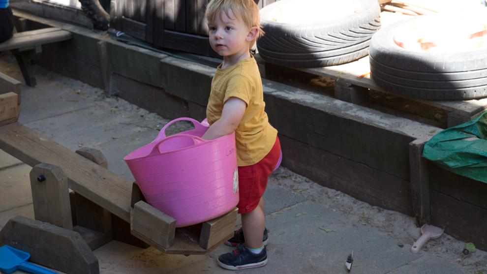 Child playing in sandpit