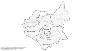 Extra care schemes in Leicestershire map