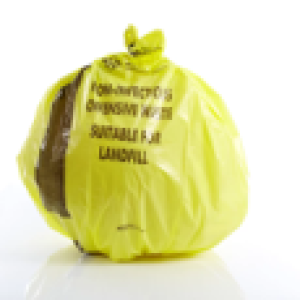 Yellow bin bag